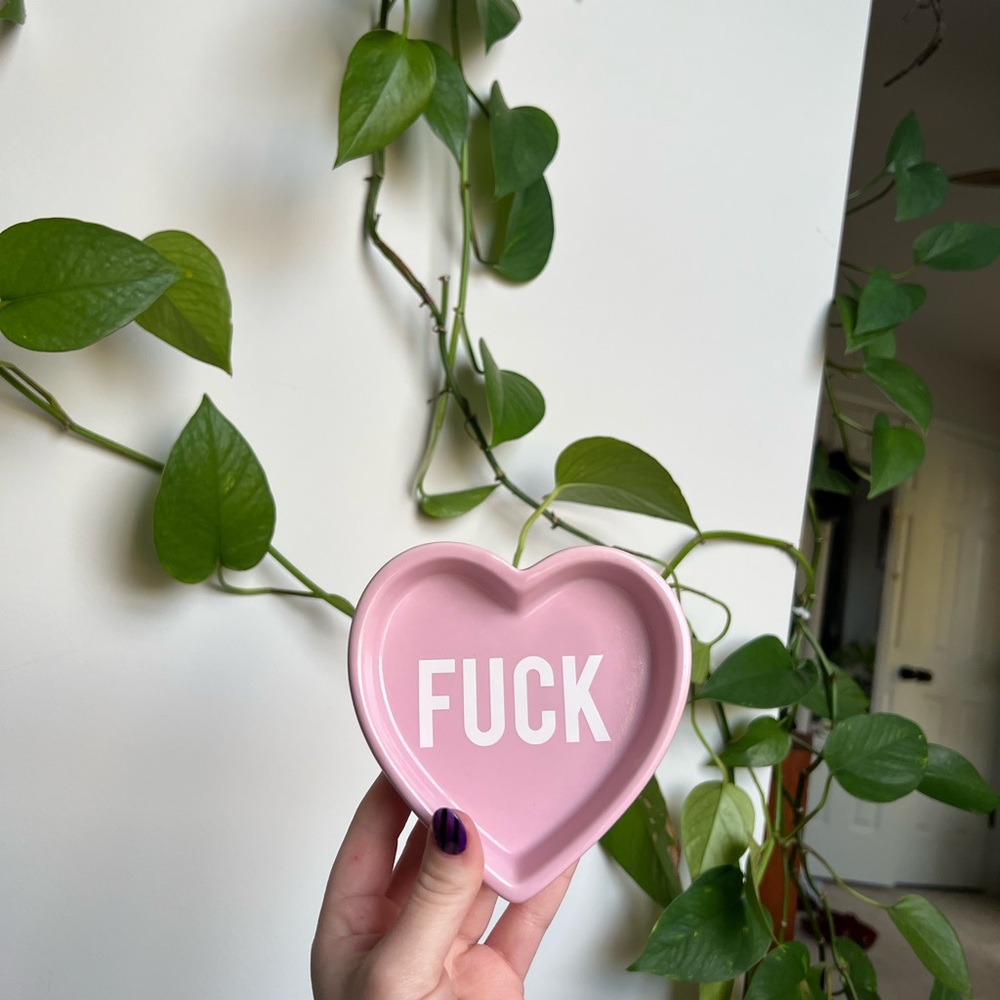 Spencer's Pink Heart-Shaped Dish/Tray